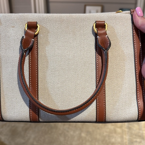 Tory Burch Blake Canvas Small Tote Brown - Picture 8 of 8